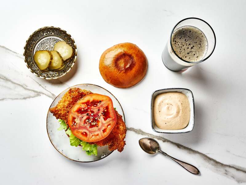 Southern fried chicken burger
